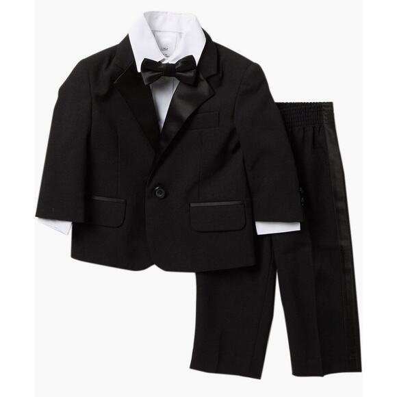 NWT Nautica Tuxedo Toddler Boy Black 4 Piece Suit Set Size 24 Months Nordstrom - Picture 1 of 7